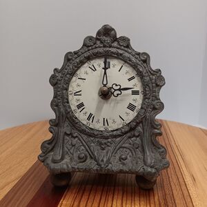 Vintage German Guetezeichen Zinngerät Quartz clock Pewter Germany Not Working
